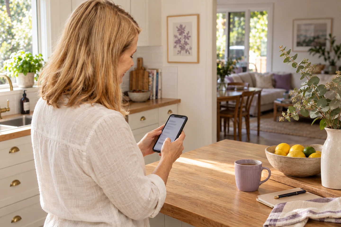 Choosing a clean on a phone at home